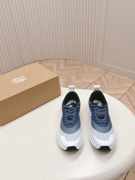 Loewe and On collaborate on Cloudtilt 2.0 running shoes for couples. Made from recycled materials, comfortable design for urban and outdoor use. Sizes 35-45.