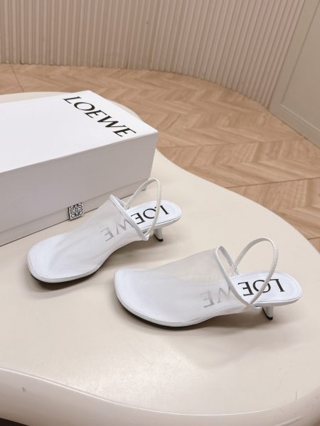 LOEWE 25SS limited summer sheer slippers. Imported mesh, sheepskin lining, 4.5cm heel, durable sole. Sizes 35-40.