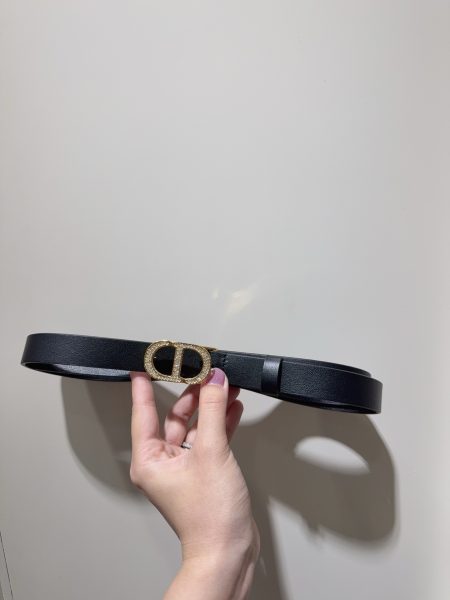 New CD women's belt, top-grade 2.0mm leather with logo buckle, smooth calfskin, European sizes 75-95.