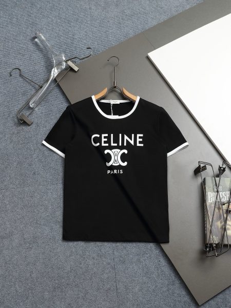 Celine classic short sleeve T-shirt with Paris Arch print, unisex fit, sizes XS-L.
