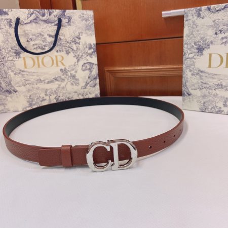 2025 new full-grain leather item with CD logo belt loop. Versatile for jackets, dresses, jeans. Elegant style.