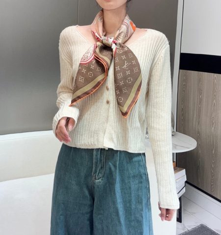 Louis Vuitton Retro Poster, 90x90cm, 100% silk twill. Inspired by 19th-century ads, features Monogram background with travel stickers. Elegant hand-rolled edges, perfect for display.