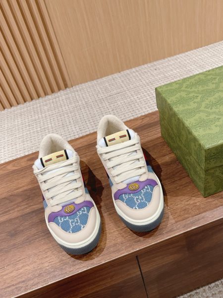 Gucci Screener distressed sneakers for men and women, upgraded craftsmanship, authentic materials, sizes 35-45.